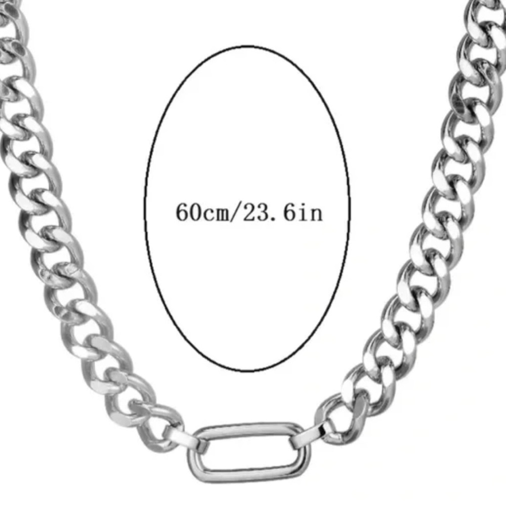 Stainless steel heavy Cuban titanium steel men’s chain 24” long, width 1 cm - Picture 3 of 4